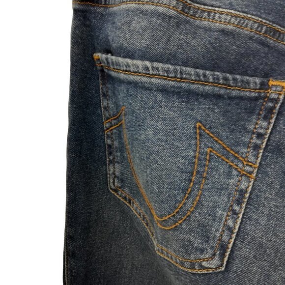 True Religion Starr High Rise Cropped Straight Distressed Jeans Size 27 Capri - Picture 9 of 14